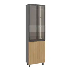 JUST HOME COLLECTION - Alacena Larence Plomo/Fresno Europeo 2 cajones 200x60.5x40.6cm