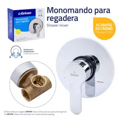 GRIVEN - Mezclador Monocontrol P/ducha Redondo Acabado Cromo