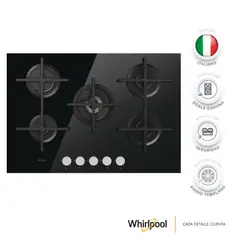WHIRLPOOL - Estufa Vidrio Templado 73 cm GOA7523NB 220V Negra