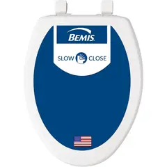 BEMIS - Asiento Alargado para Inodoro en Color Blanco con Cierre Suave y Limpieza Fácil