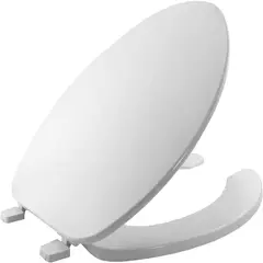 BEMIS - Asiento Alargado para Inodoro en Color Blanco de Uso Comercial con Abertura Frontal