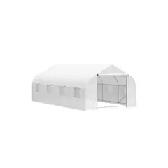 GENERICO - Invernadero Blanco de Gran Tamaño 594cm x 299cm x 210cm con Ventanas Laterales