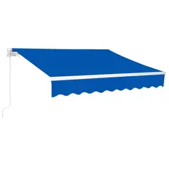 GENERICO - Toldo Retractil para Exteriores 340cm x 300cm Azul con Inclinacion Ajustable