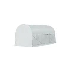 GENERICO - Invernadero de Túnel Transitable Blanco con 6 Ventanas