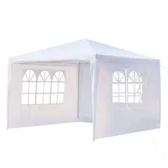 GENERICO - Carpa para Exteriores 300cm x 300cm Blanca Impermeable con 3 Lados