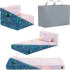 undefined - Colchón Sofá Cama Infantil Plegable con Almohada Púrpura
