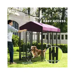 GENERICO - Jaula para Perro de Exterior con Techo Oxford y Acceso Amplio