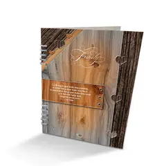 BYLMO - Álbum de Fotos Family Madera y Gris 24x32cm Argollado de Veinte Páginas