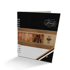 BYLMO - Álbum de Fotos Family Madera y Negro 24x32cm Argollado de Veinte Páginas