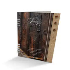 BYLMO - Álbum de Fotos Family Madera y Crema 24x32cm Argollado de Veinte Páginas