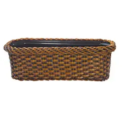 CASA BONITA - Jardinera Ratán Sintético Tedijo Rectangular Calima 40x13x17cm Wengue
