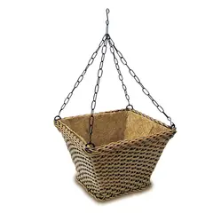 CASA BONITA - Matera Ratán Sintético Tejido Redondo Tocota Colgante 21x13x21cm Terracota