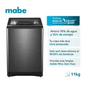 MABE - Lavadora Carga Superior Automática 11 kg Diamond Gray Lma1120wdgab0