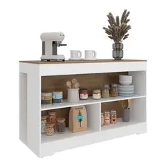 RTA DESIGN - Barra de Cocina Cuenca 88x138x60 Rta Blanco Fresno