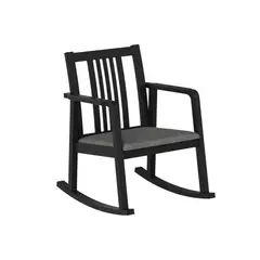 GENERICO - Silla Mecedora de Madera Sólida con Cojín de Lino Hasta 181 Lb