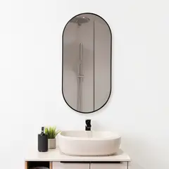 SENSI DACQUA - Espejo de Baño Ovalado Zagreb 100*50CM Marco Negro