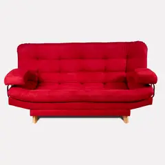 BYLMO - Sofá Cama Valencia Rojo 180x85cm de Tres Puestos Antifluido Con Patas