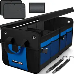 FORTEM - Organizador Plegable de Baúl de Carro Color Azul con Compartimientos Ajustables