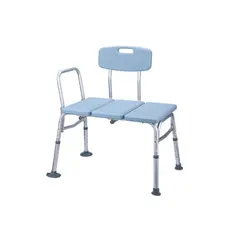 GENERICO - Silla de Baño de Aluminio con Respaldo y Agarre en Color Azul