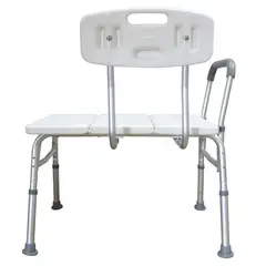 GENERICO - Silla de Baño de Aluminio con Asiento Ancho y Agarre Acolchado Blanca