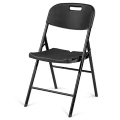 GENERICO - Juego de 4 Sillas Plegables de Plástico para Eventos Negro
