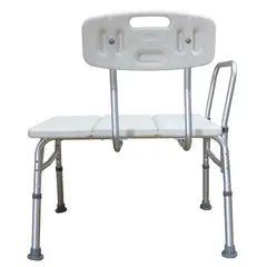 GENERICO - Silla de Baño de Aluminio con Asiento Ancho en Color Blanco