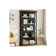 undefined - Estantería de 5 Niveles para Libros y Almacenamiento Estilo Industrial Color Madera y Negro