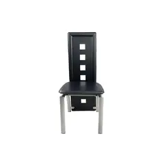 GENERICO - Set de 4 Sillas de Comedor Altas en Cuero Sintético con Patas Metálicas