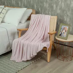 BYLMO - Cobija Piel de Durazno Rosa 180x200cm Fondo Entero