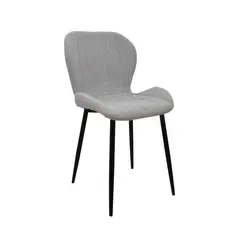 BONNO - Silla Comedor Fija Tela Gris Sol