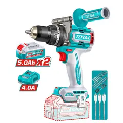 TOTAL TOOLS - Taladro Percutor 13mm 1/2" Batería Li-ion 20v 166nm C/2 Bat 5Ah + Carg + Accesorios