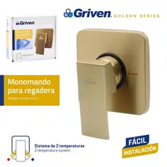 GRIVEN - Mezclador Monocontrol P/ducha Cuadrado Acabado Gold