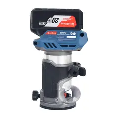 DONG CHENG - Rebordeadora Inalámbrica 600 W 20V 2 Baterías x 4Ah 6 Velocidades 10.000 a 30.000RPM Collect 6 mm y 8 mm 1/4" Dongcheng