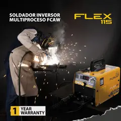 FURIUS - Soldador Inversor Multiproceso FLEX 115 – Flux Core sin gas TIG Lift ARC y MMA 110V