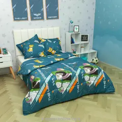 BYLMO - Cubrelecho Acolchado Azul Oscuro para Cama Semidoble 120 x 190 cm de Buzz Lightyear