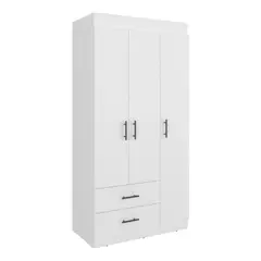 VIRTUAL MUEBLES - Closet Houston 180X90X46 Cm Blanco Duqueza 3 puertas 2 cajones