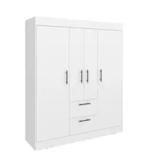 VIRTUAL MUEBLES - Closet Aura 178X150X50 Cm Blanco Duqueza 4 puertas 2 cajones