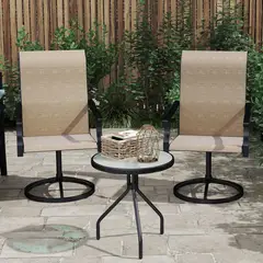 GENERICO - Sillas para Exterior y Terraza Giratorias de Jardín de Madera Juego de 2