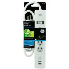 GENERAL ELECTRIC - Cortapicos 4 Salidas + 2 USB Blanco
