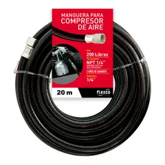 FLEXCO - Manguera Aire 200 Libras 20 Metros Largo X 1/4 Pulgadas Acoplada