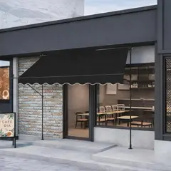 GENERICO - Toldo Retráctil Impermeable 300 x 150 cm con Protección UV para Patio y Exterior Negro