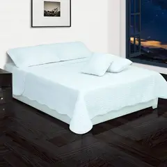 BYLMO - Cubrelecho Español Blanco para Cama Sencilla 100 x 190 cm Fondo Entero