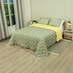 BYLMO - Cubrelecho Flora Café Grisáceo para Cama Queen 160 x 190 cm Fondo Entero