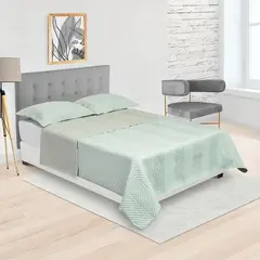 BYLMO - Tendido Kyoto Verde Grisáceo para Cama Queen 160 x 190 cm Fondo Entero