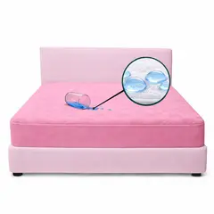 undefined - Protector Colchón Sencillo Antifluido Rosado 100x190cm