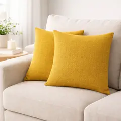 BELLATELA - Set x 2 Forros Cojín 45x45cm Mostaza