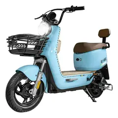 undefined - Bicicleta Eléctrica Azul Urbana