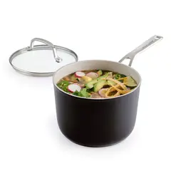 KITCHENAID - Perol Con Tapa 2.8l. Aluminio Forjado Antiadherente Cerámico Color Negro
