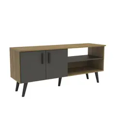 MULTIMUEBLES - Mesa Rack Tv 55 Quebec 53.5x121.2x36 Miel Gris
