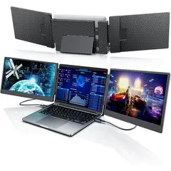 undefined - Extensor de Monitor Triple IPS 14 Pulgadas FHD 1080p 60Hz Laptomo